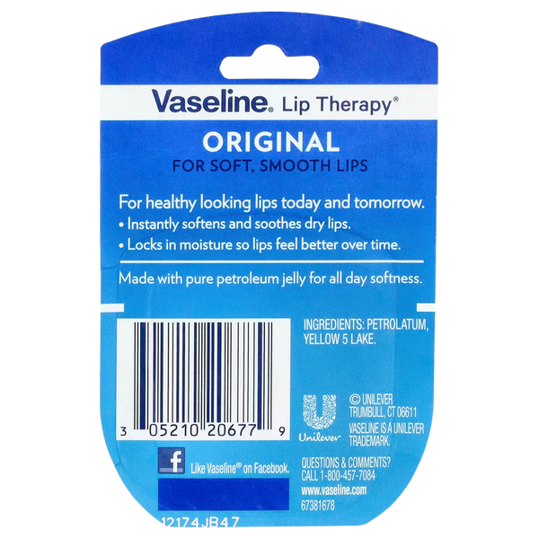 Бальзам для губ Vaseline Lip Therapy Original, 7г vaseline-pure-7g фото
